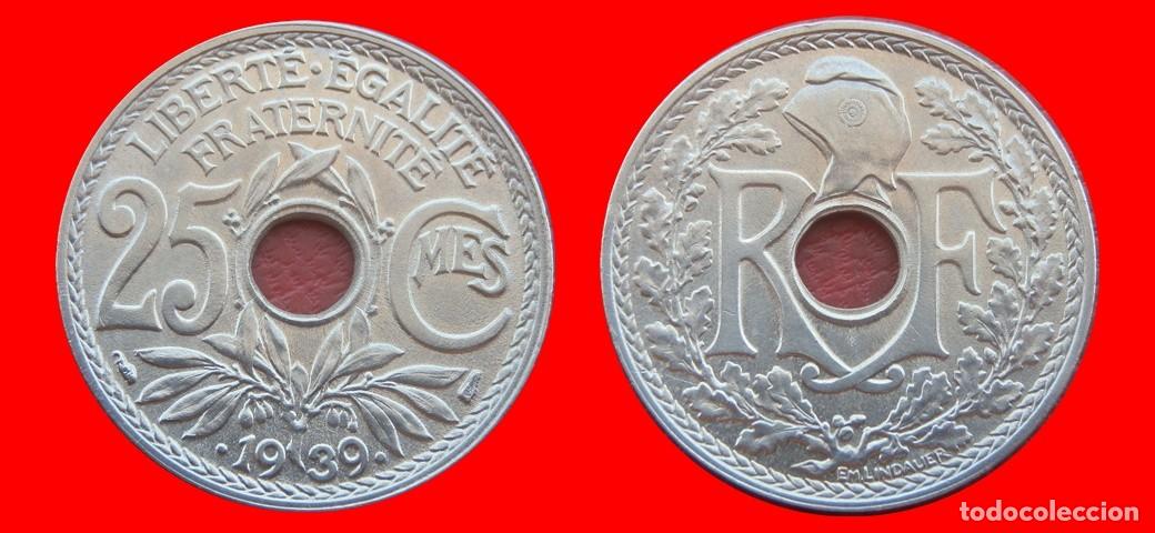 Monedas antiguas de Europa: 25 CENTIMOS 1939 FECHA ACOTADA CON PUNTOS FRANCIA-151594