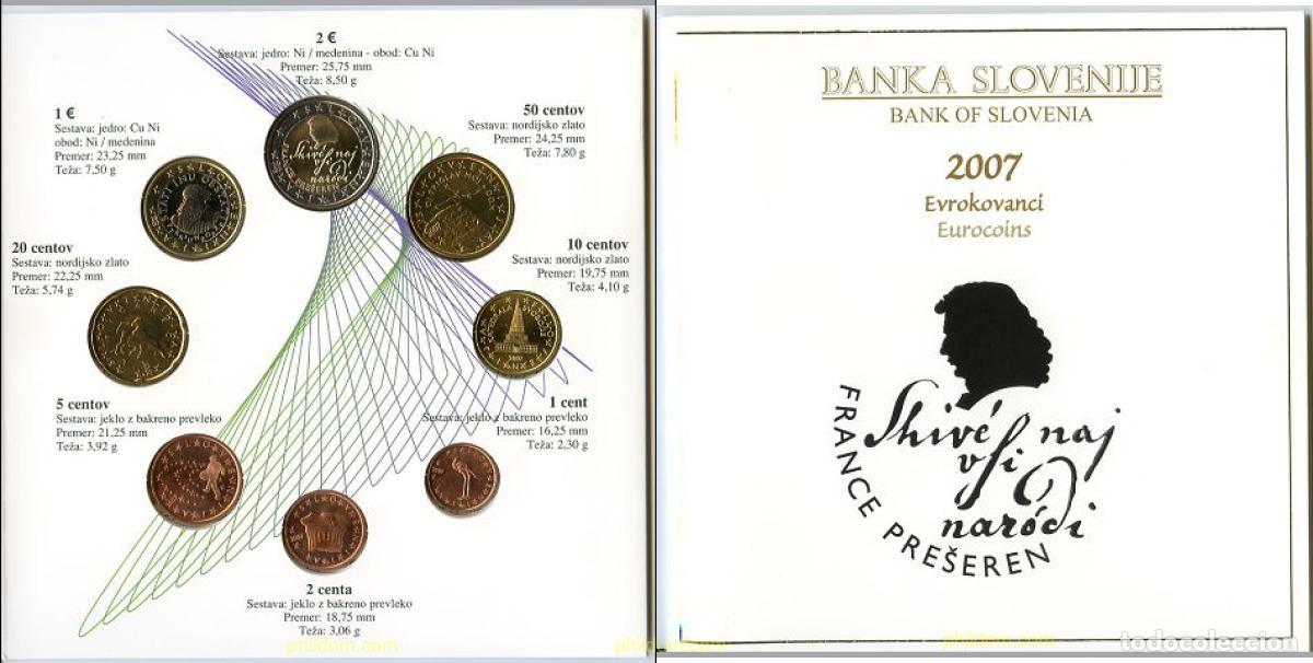 Alte M&uuml;nzen aus Europa: 39 ESLOVENIA 2007 CARTERA OFICIAL 2007
