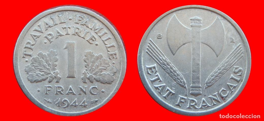 Old Coins of Europe: 1 FRANCO 1944B ALUMINIO FRANCIA-151612