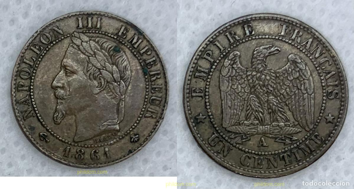 Old Coins of Europe: 2508 FRANCIA 1861 NAPOLEON 1 CENTIME 1861 A PARIS