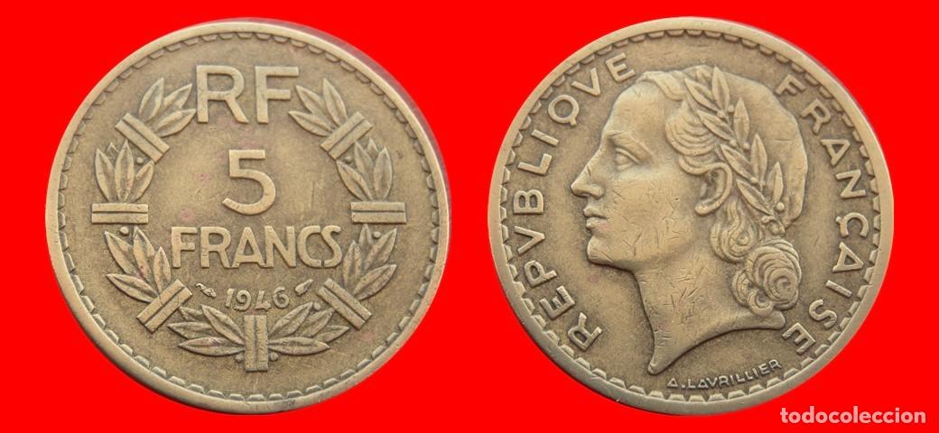 Moedas antigas da Europa: 5 FRANCOS 1946 FRANCIA-151622