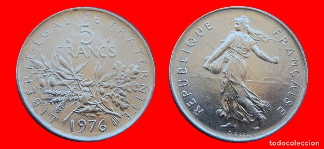 Moedas antigas da Europa: 5 FRANCOS 1976 FRANCIA-151623
