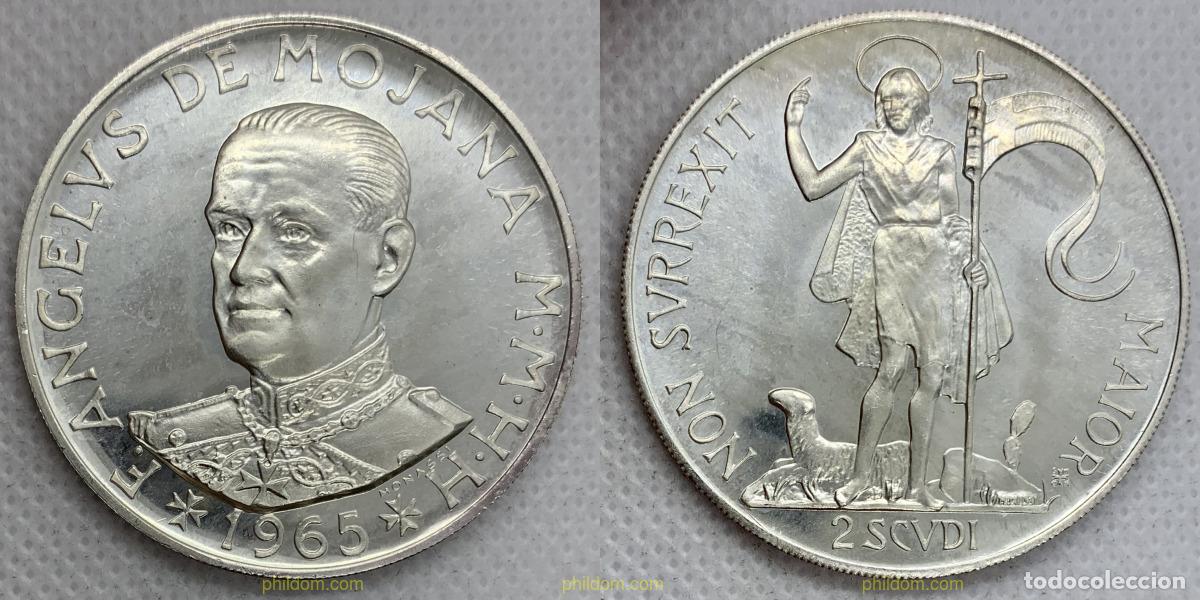 Monedas antiguas de Europa: 2600 MALTA 1965 MALTA 2 SCUDI ANGELUS DE MOJANA 1965