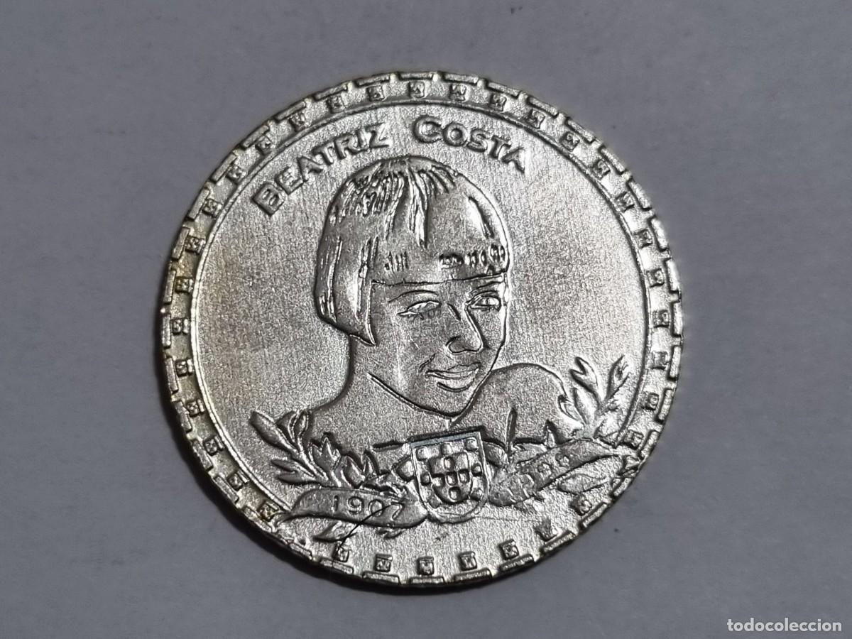 Monedas antiguas de Europa: Moneda Conmemorativa Beatriz Costa Grandes Figuras Portuguesas Medallon Portugal