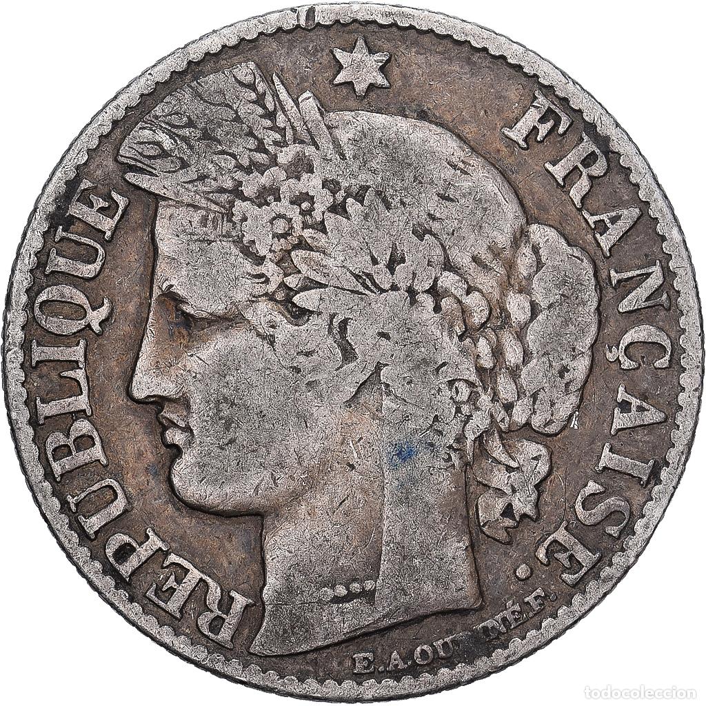 Monedas antiguas de Europa: [#639794] Francia, 50 Centimes, C&eacute;r&egrave;s, 1888, Paris, Plata, BC+, Gadoury:419a, KM:834.1