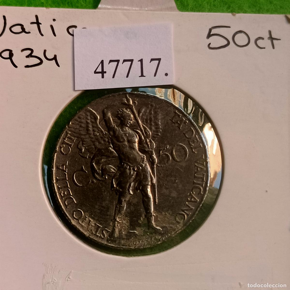 Monedas antiguas de Europa: Vaticano 50 c&eacute;ntimos 1934 R