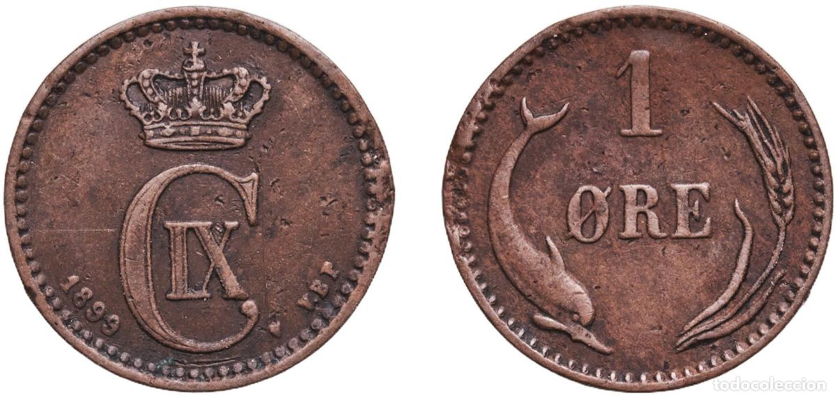 Monedas antiguas de Europa: Denmark Kingdom 1899 1 &Oslash;re - Christian IX Bronze Copenhagen Mint (5012000) 2g XF KM 792.2 DNF 1.2