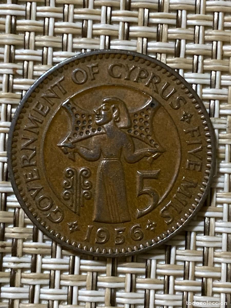 Monedas antiguas de Europa: CHIPRE 5 MILS 1956 KM 34