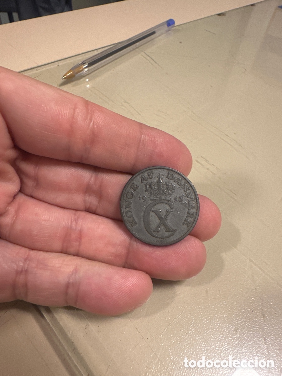 Monedas antiguas de Europa: Moneda de Dinamarca de 5 ore (zinc) a&ntilde;o 1943