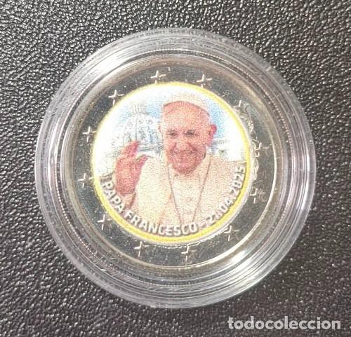 Monedas antiguas de Europa: Francia 2 Euro Color Papa Francesco (SC)