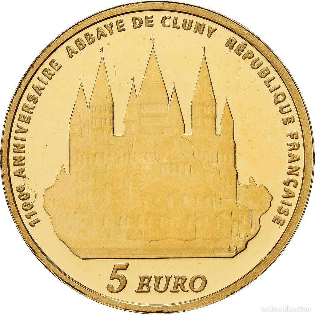 Monedas antiguas de Europa: [#1529736] Francia, 5 Euro, Abbaye de Cluny, 2010, Oro, FDC
