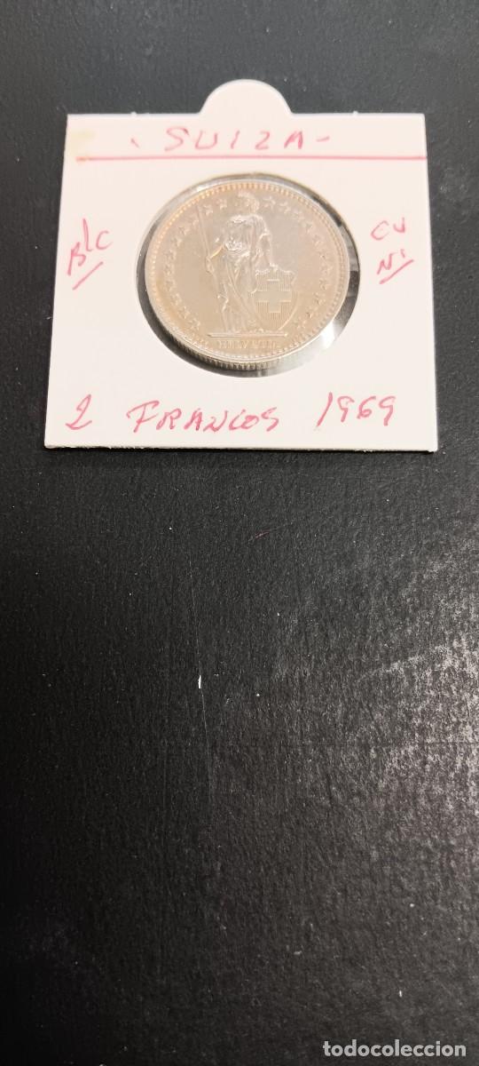 Monedas antiguas de Europa: SUIZA 2 FRANCOS 1969 BC KM=21a.1 (CUPRONIQUEL) CECA B
