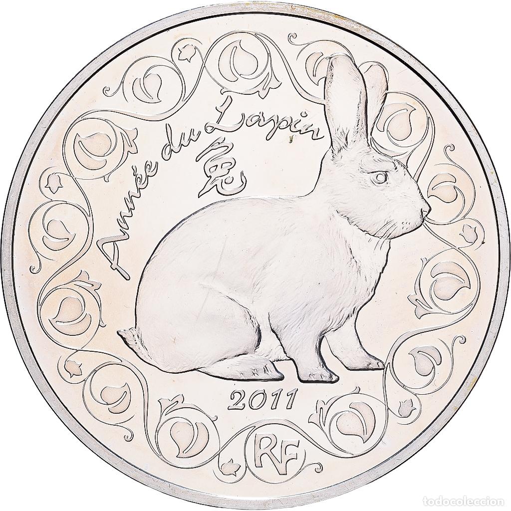 Monete antiche di Europa: [#1529836] Francia, 5 Euro, Ann&eacute;e du lapin, BE, 2011, Monnaie de Paris, Plata, FDC