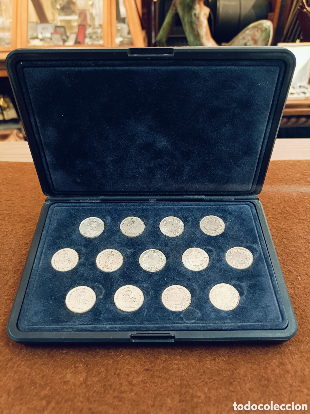 Monedas antiguas de Europa: ESTUCHE CON 13 MONEDAS DE 1/2 FRANCO SUIZA DE PLATA . A&Ntilde;O 1960 SC. ARRAS DE BODA PLATA