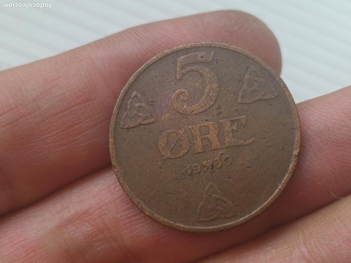 Monedas antiguas de Europa: MONEDA NORUEGA 5 ORE 1930