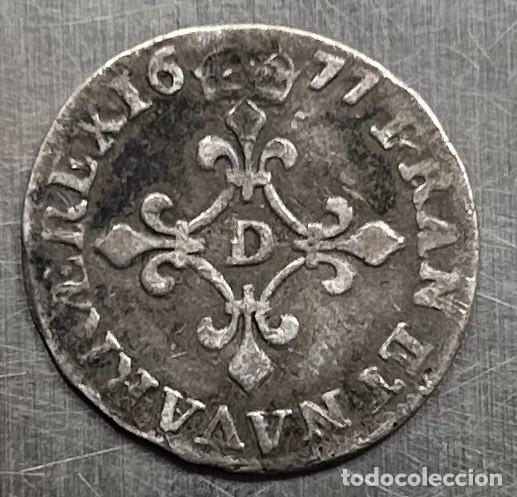Monedas antiguas de Europa: 4 SOLES 1677 FRANCIA
