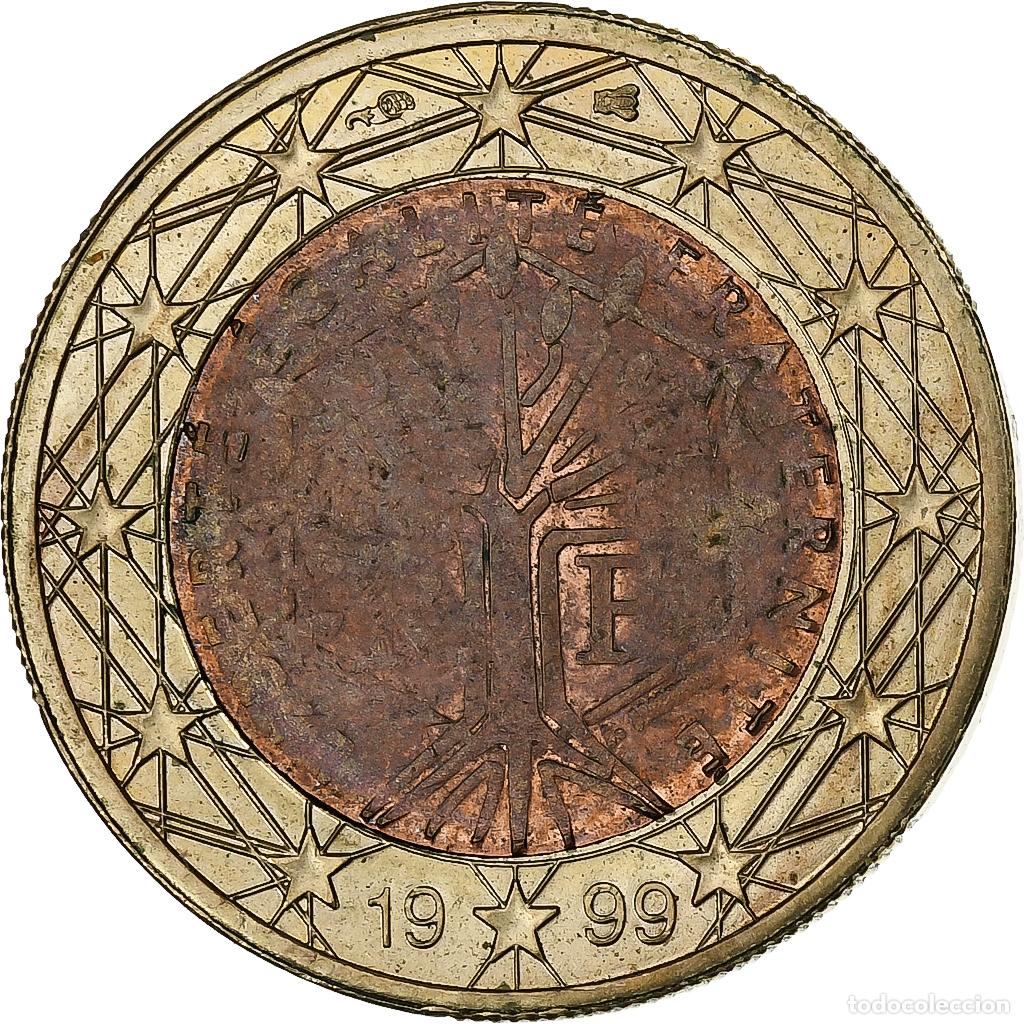 Monedas antiguas de Europa: [#1211557] Francia, Euro, error 1 cent core, 1999, Paris, Bimet&aacute;lico, EBC, KM:1288