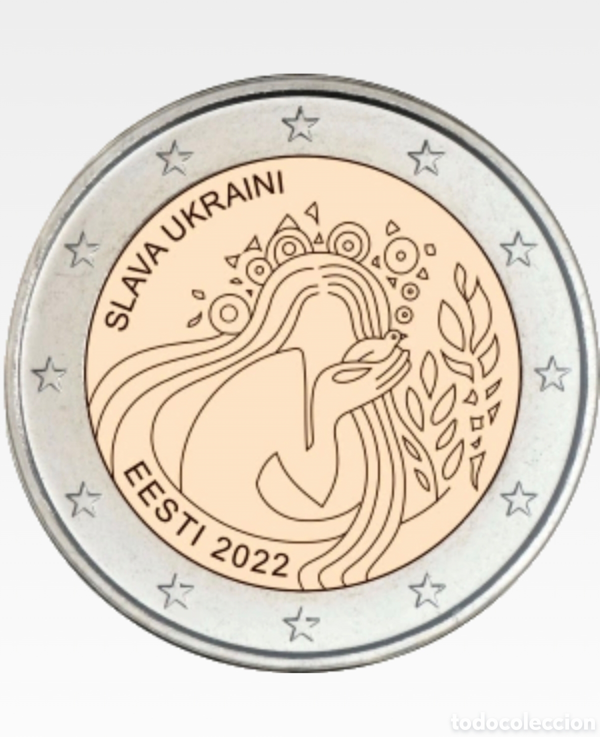 Monedas antiguas de Europa: Moneda conmemorativa 2 euros - 2022 - SC - Estonia - Slava Ukraini