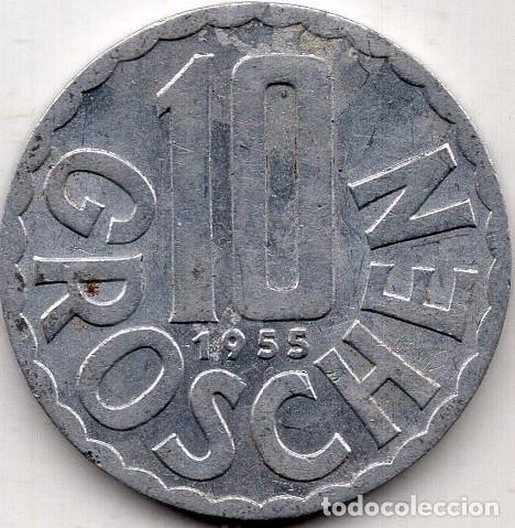 Monedas antiguas de Europa: AUSTRIA 1955 10 GROSCHEN KM 2878 VF