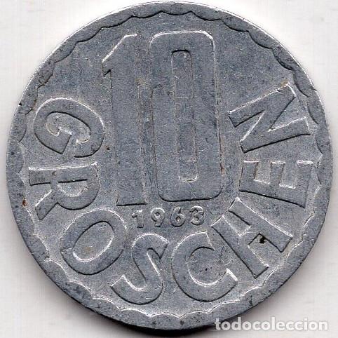 Monedas antiguas de Europa: AUSTRIA 1963 10 GROSCHEN KM 2878 VF
