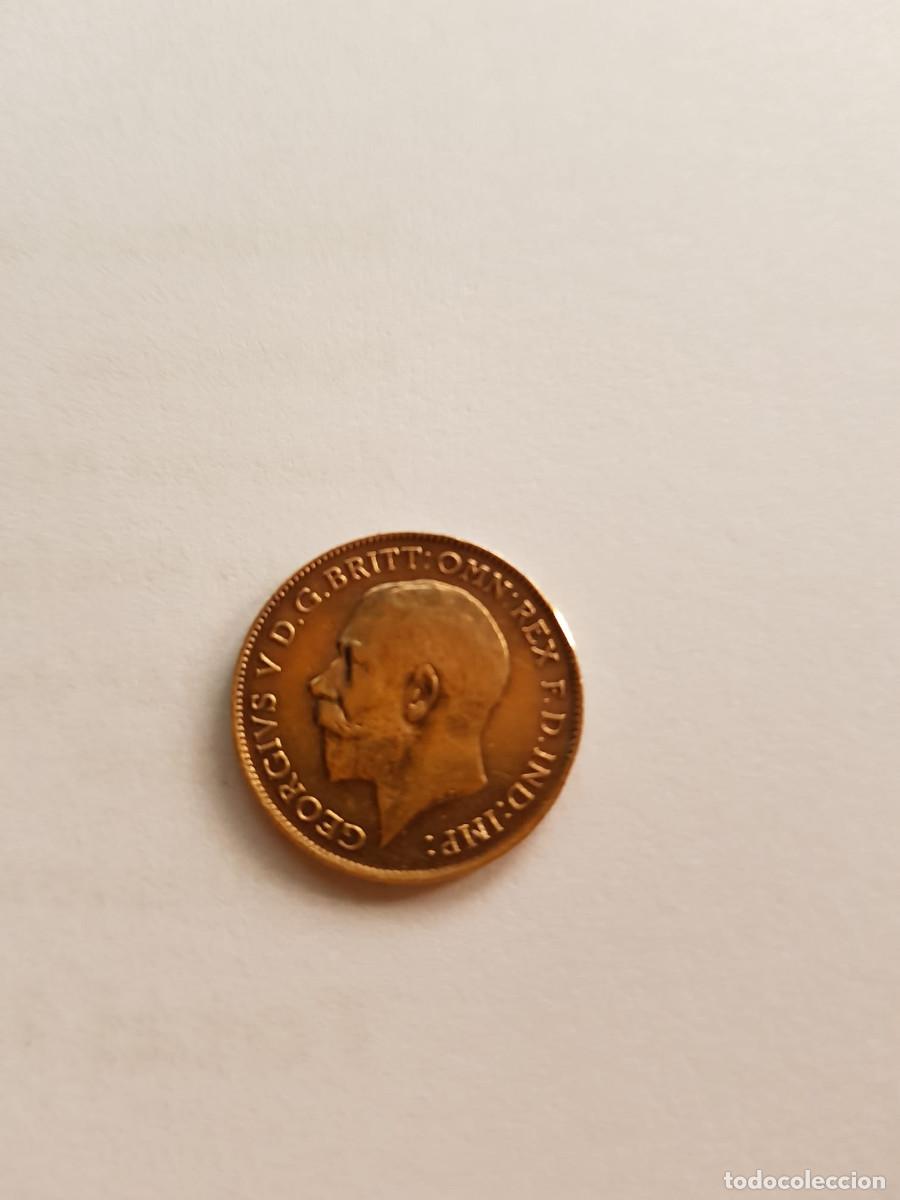 Monedas antiguas de Europa: INGLATERRA- 1/2 LIBRA- 1915- ORO