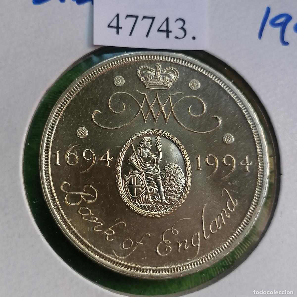 Monedas antiguas de Europa: UK, 2 libras 1994, 300 a&ntilde;os de la fundaci&oacute;n del Banco de Inglaterra