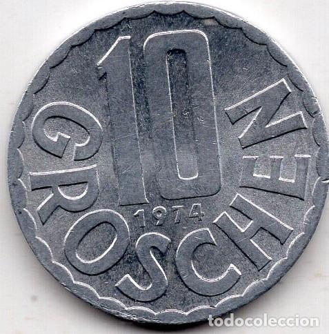 Monedas antiguas de Europa: AUSTRIA 1974 10 GROSCHEN KM 2878 VF