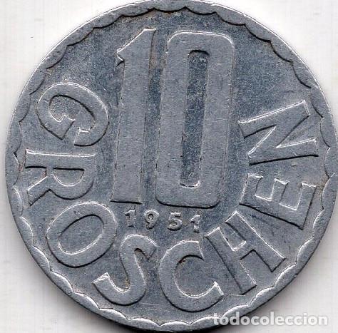 Monedas antiguas de Europa: AUSTRIA 1951 10 GROSCHEN KM 2878 VF