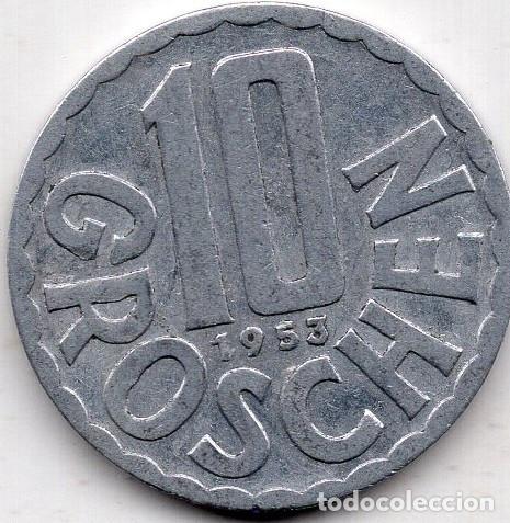 Monedas antiguas de Europa: AUSTRIA 1953 10 GROSCHEN KM 2878 VF