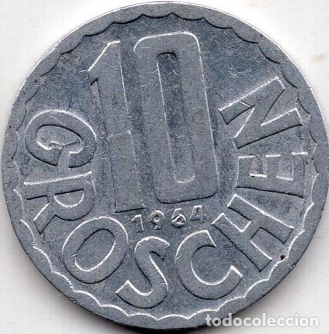 Moedas antigas da Europa: AUSTRIA 1964 10 GROSCHEN KM 2878 VF
