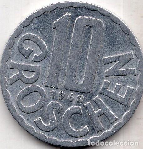Monedas antiguas de Europa: AUSTRIA 1968 10 GROSCHEN KM 2878 VF