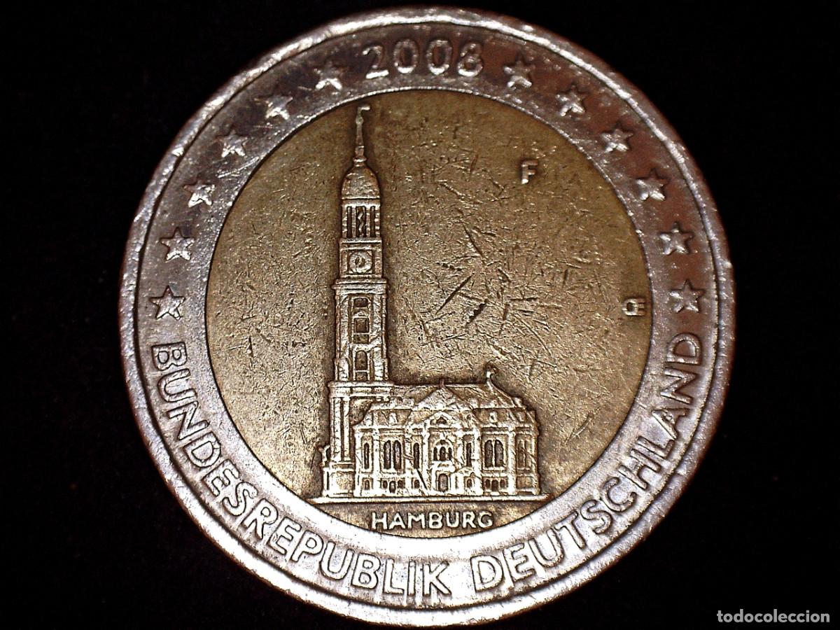 Monedas antiguas de Europa: 2 EUROS COMMEMORATIVOS ALEMANIA 2008 HAMBURG CECA F CIRCULADA MONEDAS USADAS MONEDA COMMEMORATIVA