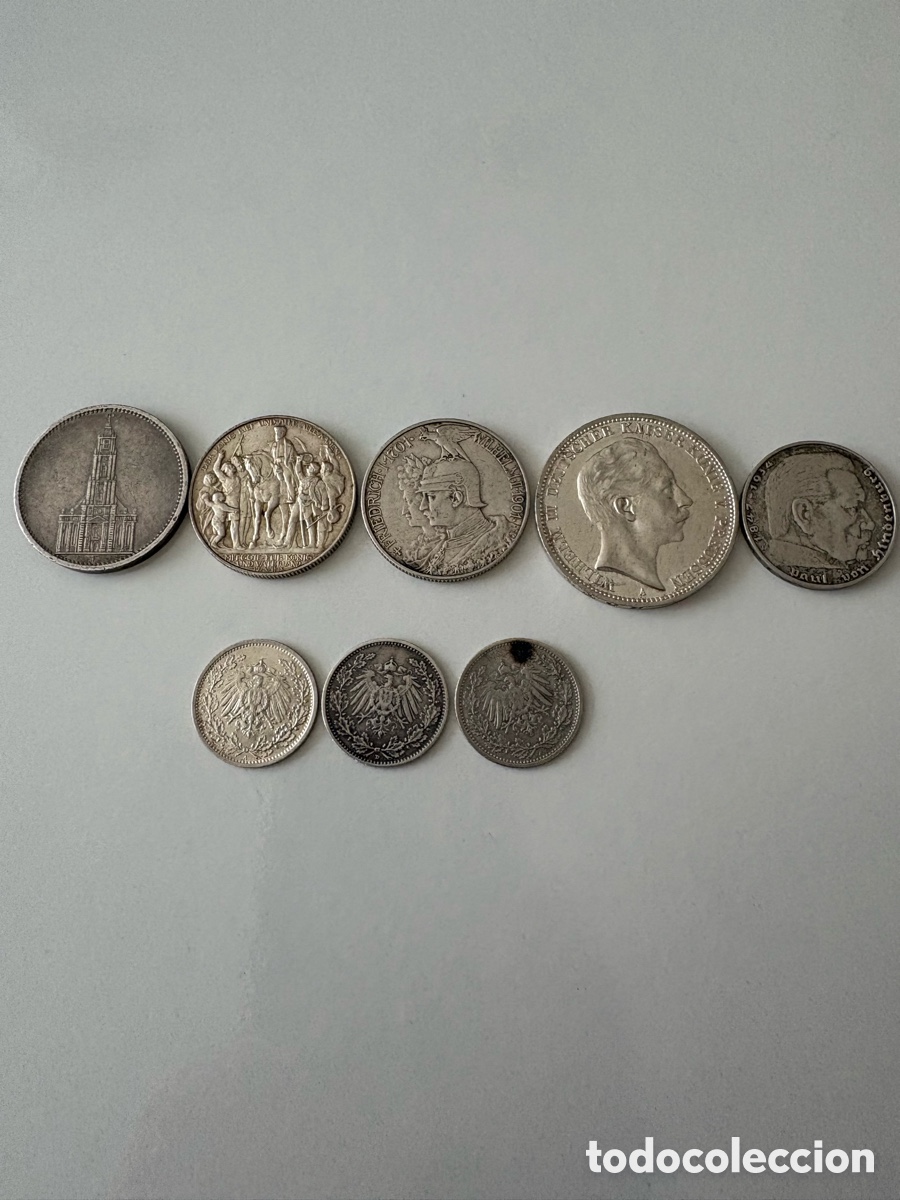 Monedas antiguas de Europa: Lote 8 Monedas Plata Alemania Imperio y III Reich - EBC P&aacute;tina Original