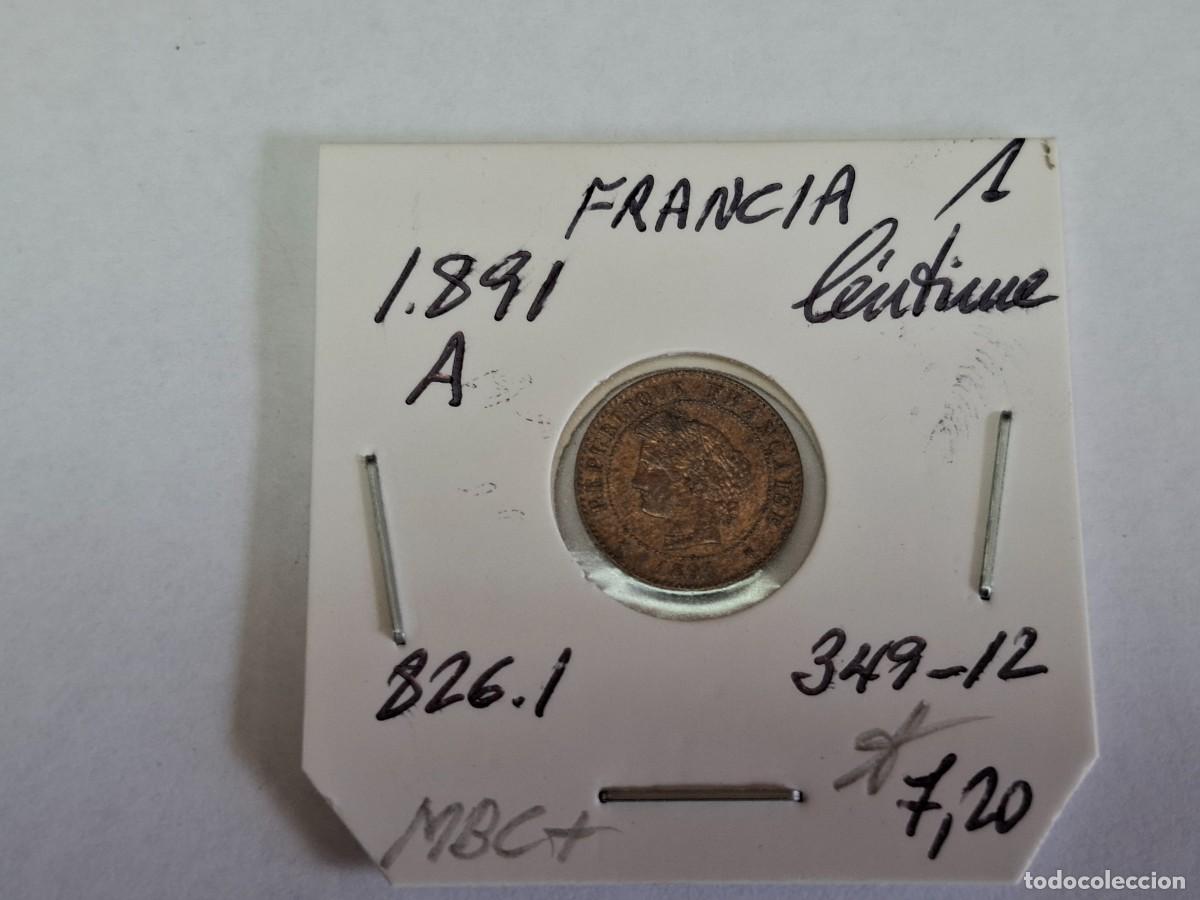 Monedas antiguas de Europa: 1 CENTIME de 1891 A KM 826.1 FRANCIA en MBC+