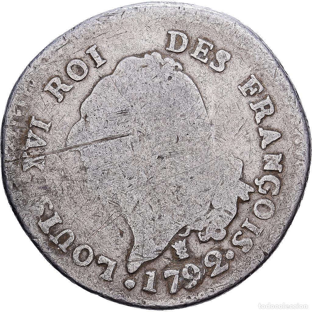 Monedas antiguas de Europa: [#1203080] Francia, 30 Sols, 30 sols fran&ccedil;ois, 1792, Limoges, Plata, BC, KM:606.7