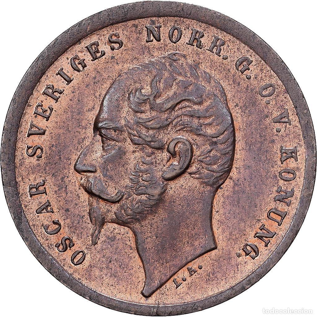 Monedas antiguas de Europa: [#1203104] Suecia, Oscar I, Ore, 1858, Bronce, EBC+, KM:687