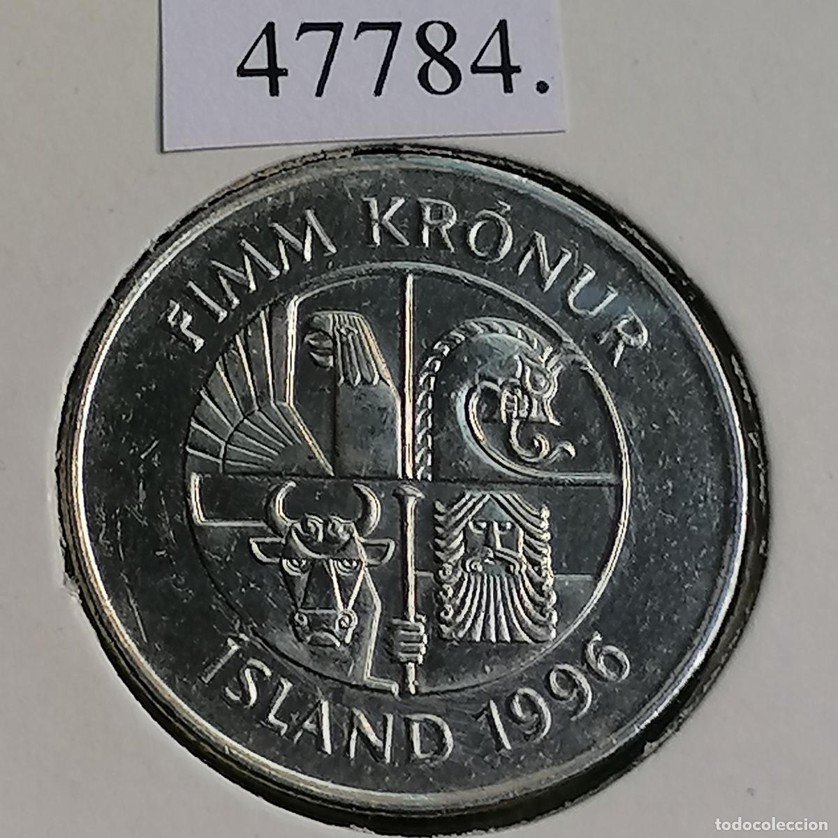 Monedas antiguas de Europa: Islandia 5 coronas 1996