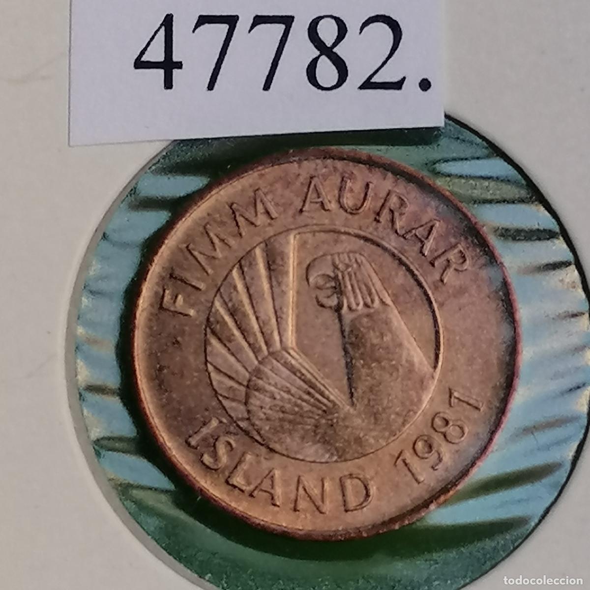 Monedas antiguas de Europa: islandia 5 aurar 1981