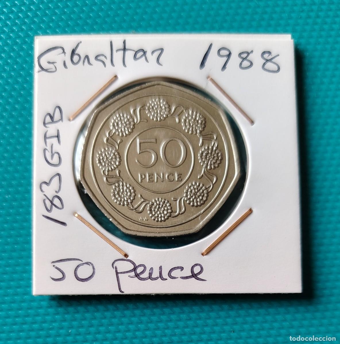 Monedas antiguas de Europa: MONEDA DE GIBRALTAR - 50 PENCE DEL A&Ntilde;O 1988 - 183GIB