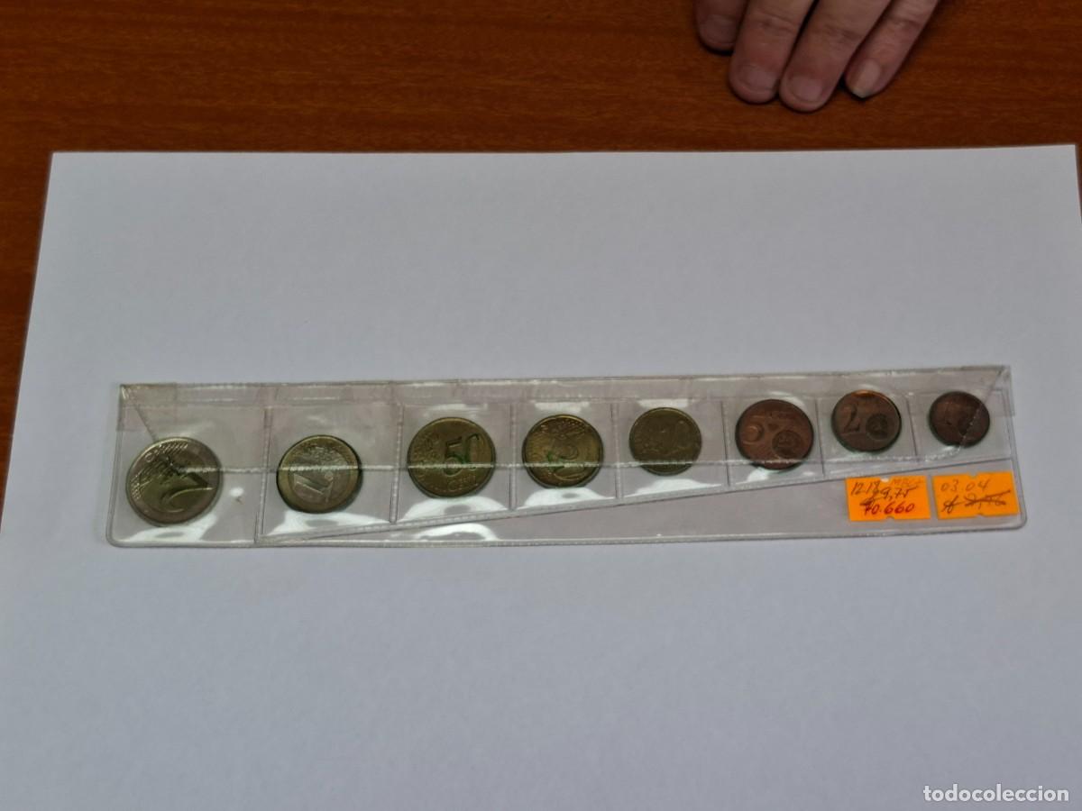 Monedas antiguas de Europa: tira con las 8 monedas de Euro, 2 de 1999, 5 de 2001 y 1 2002 de HOLANDA en MBC+