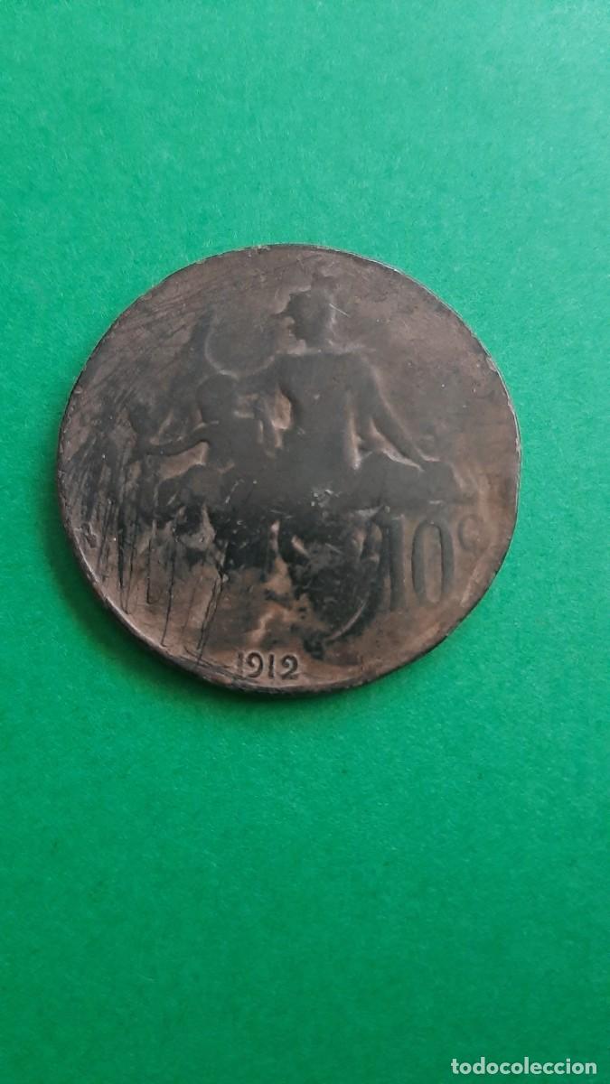 Monedas antiguas de Europa: (FRANCIA)(1912) 10 C&Eacute;NTIMOS