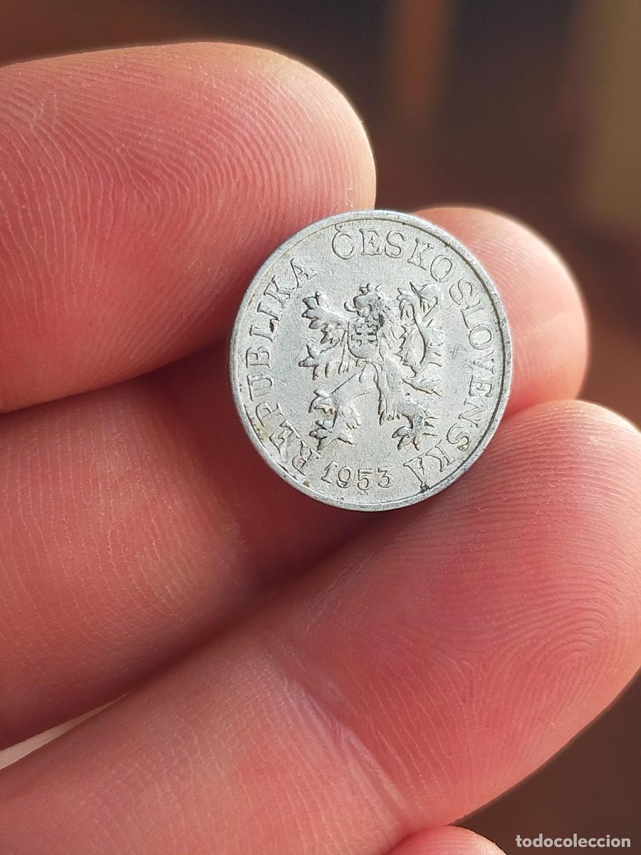 Monedas antiguas de Europa: MONEDA DE 3 TRES HELLERS REPUBLICA CHECA 1953 CHECOSLOVAQUIA BUENA CONSERVACION
