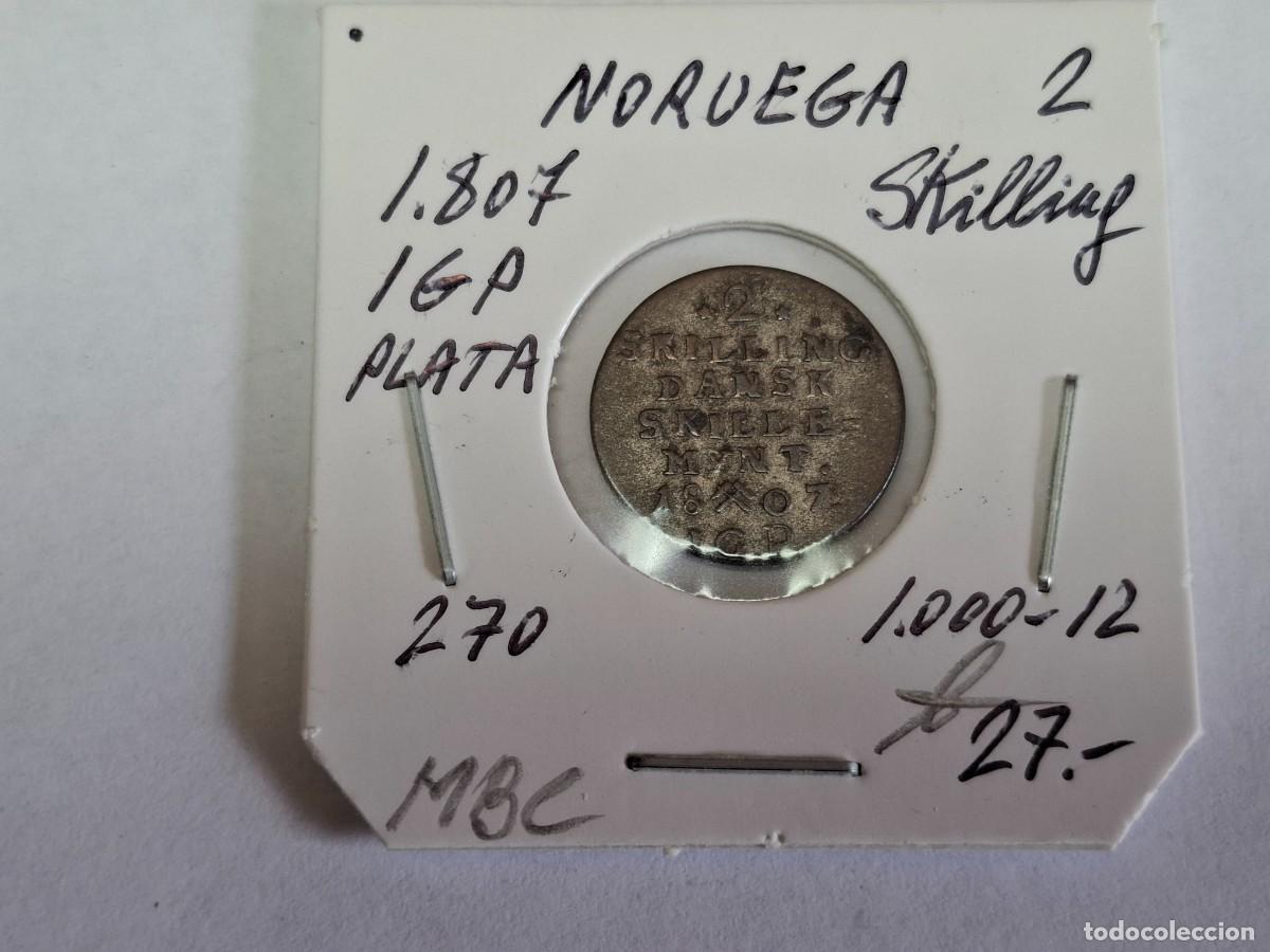 Monedas antiguas de Europa: 2 SKILLING de PLATA de 1807 IGP KM 270 NORUEGA en MBC