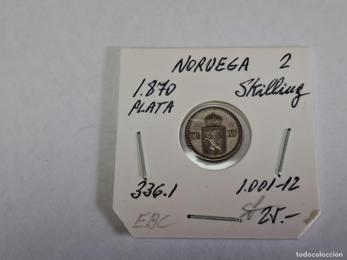 Monedas antiguas de Europa: 2 SKILLING de PLATA de 1870 KM 336.1 NORUEGA en EBC