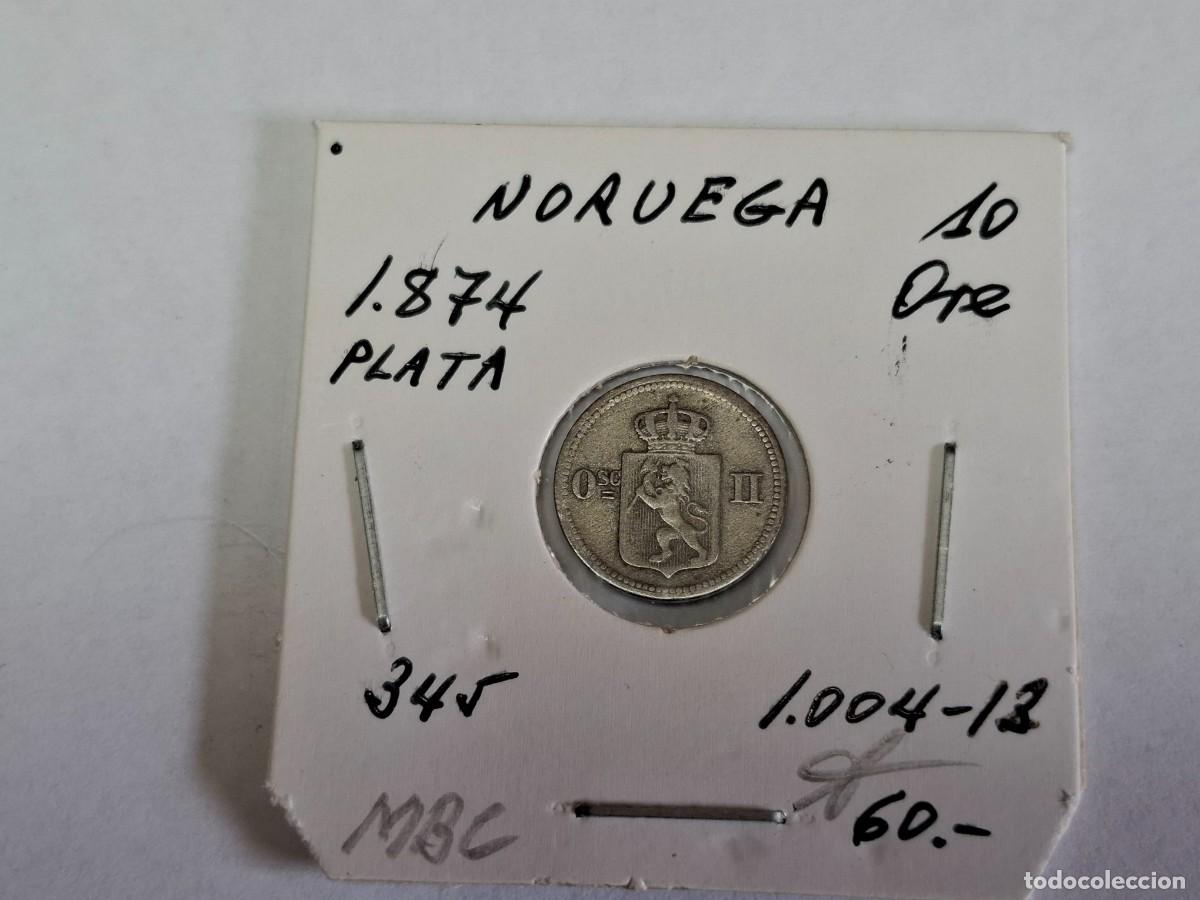 Monedas antiguas de Europa: 10 ORE de PLATA de 1874 KM 345 NORUEGA en MBC