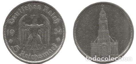 Monedas antiguas de Europa: Moneda Plata Reichsmark 1934