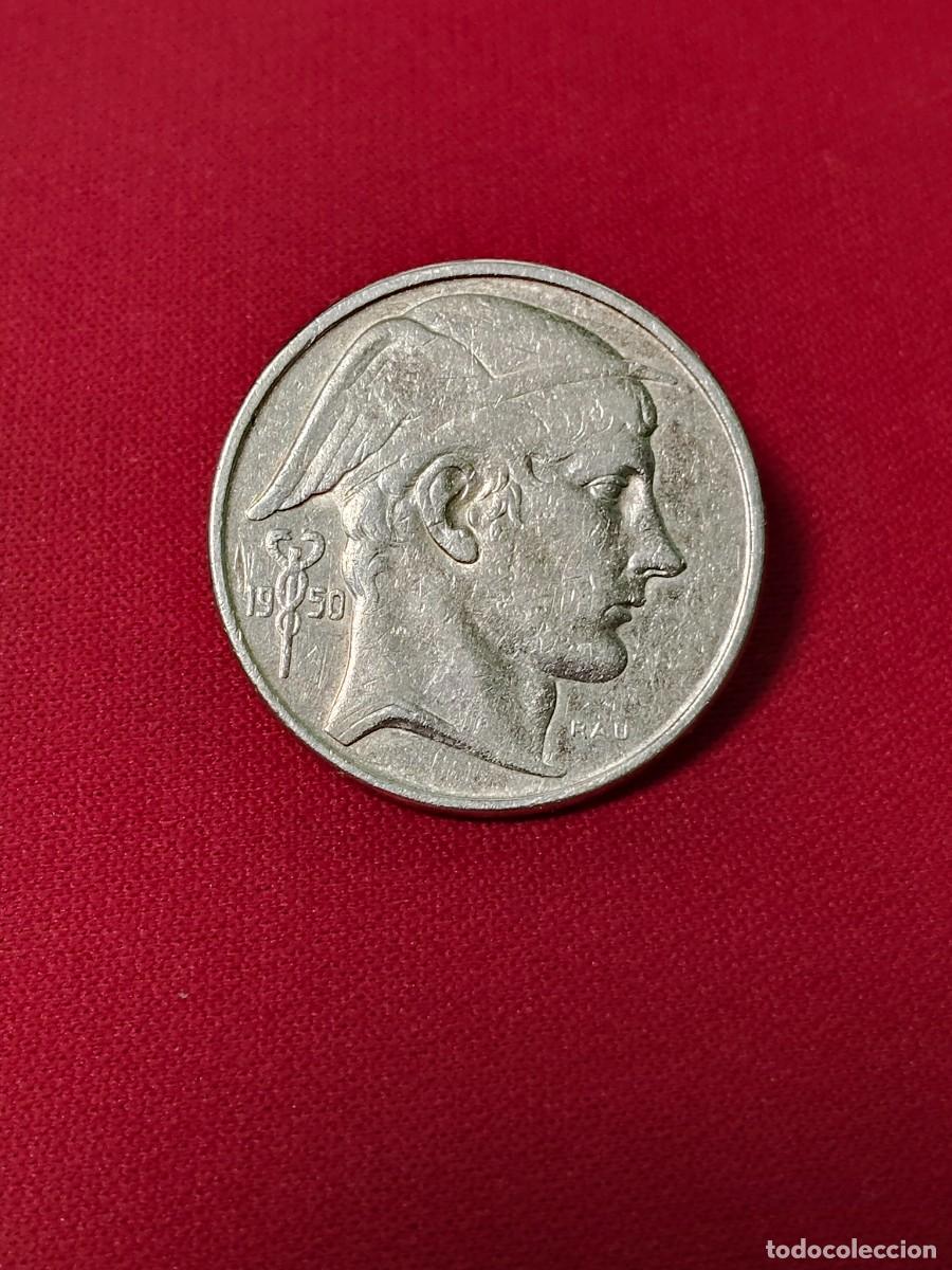 Monedas antiguas de Europa: MONEDA DE 50 FRANCOS DE BELGICA DEL A&Ntilde;O 1950 DE PLATA.