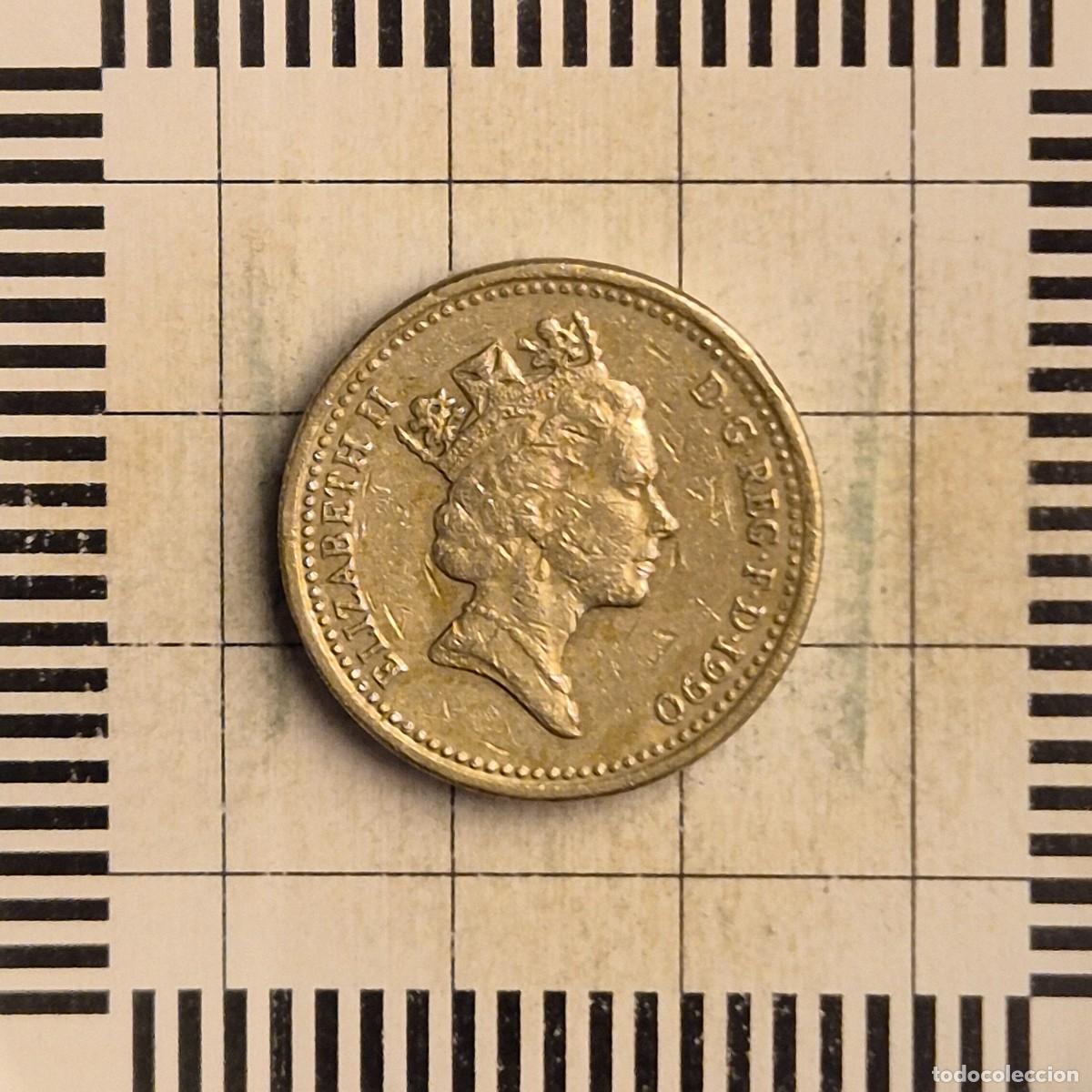 Monedas antiguas de Europa: 1 LIBRA, GRAN BRETA&Ntilde;A. ISABEL II, 1990. (KM#941).