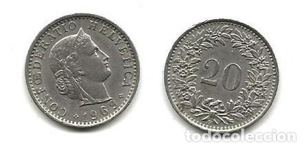 Monedas antiguas de Europa: MONEDA DE SUIZA, 1969, 20 RAPPEN (LOTE 16)