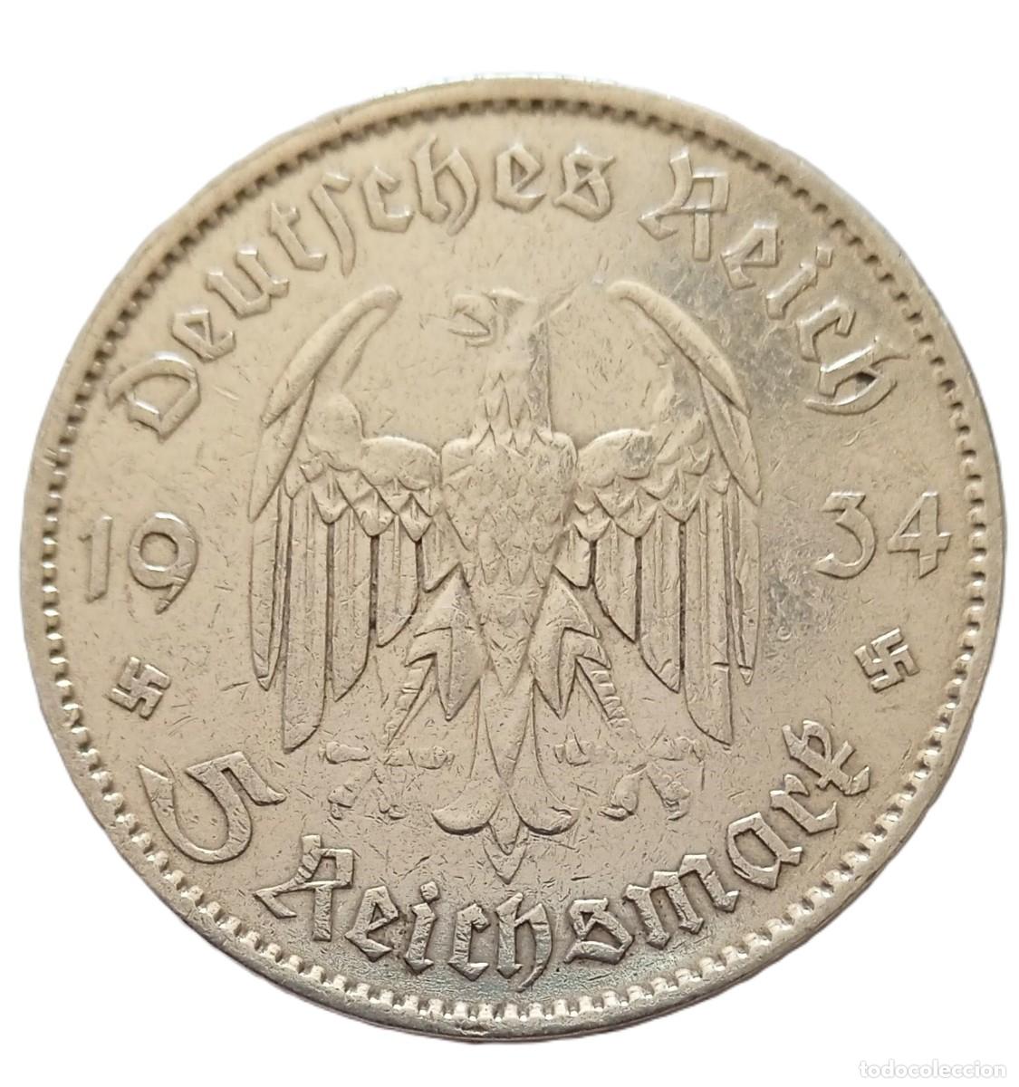 Monedas antiguas de Europa: Moneda Plata Reichsmark 1934